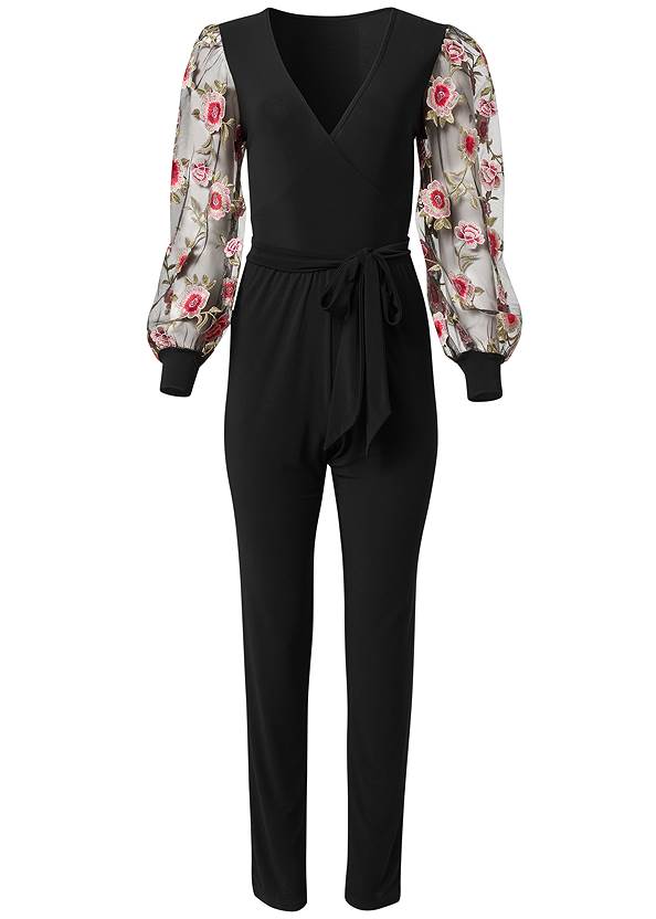 Alternate View Embroidered Sleeve Jumpsuit