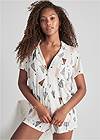 Cropped Front View Short Sleeve Pajama Set