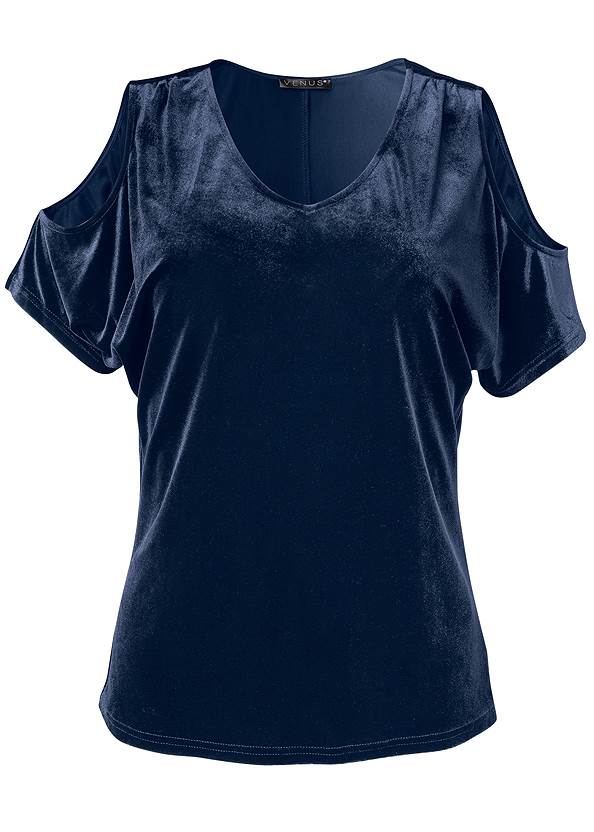 Ghost with background  view Velvet Cold Shoulder Top