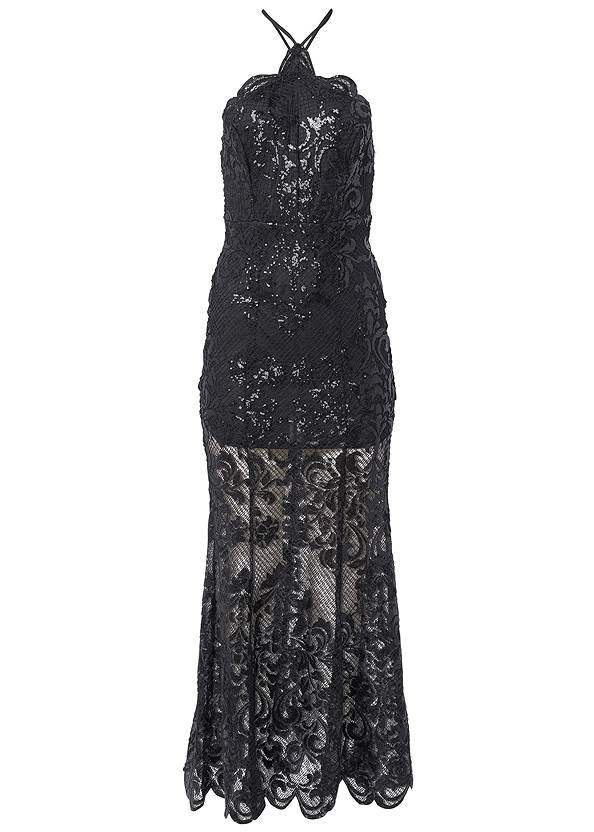 Ghost with background  view Sequin Lace Long Dress