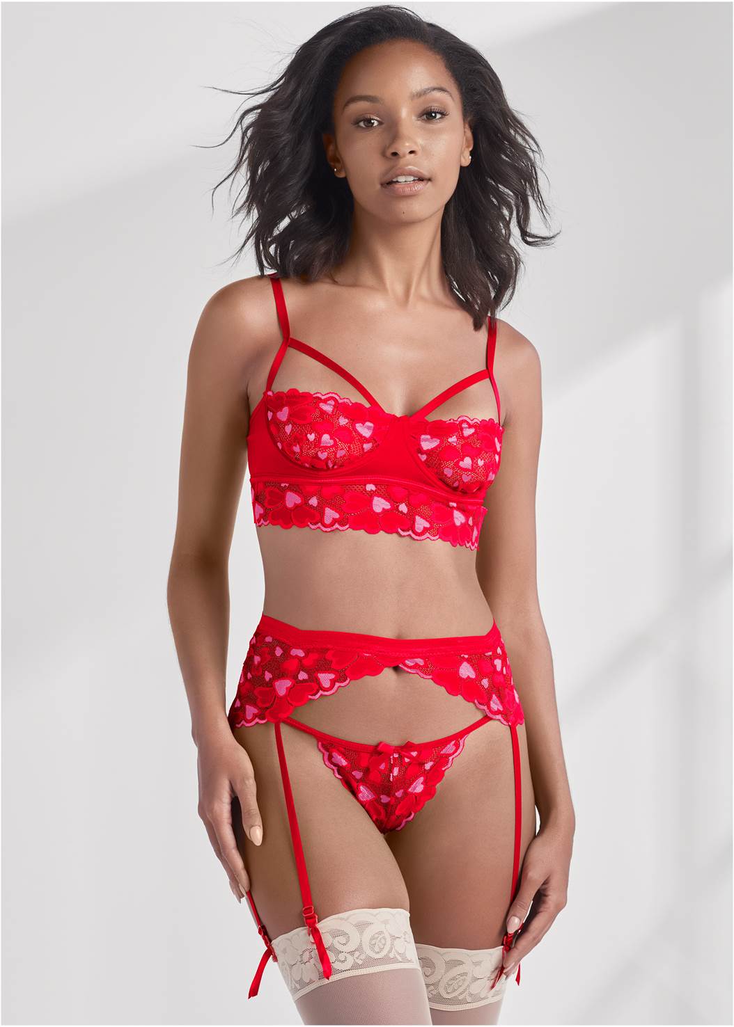 Strappy Lace Bralet Red