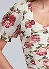 Alternate View Floral Ruched Mesh Top