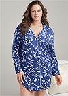 Cropped Front View Button-Down Sleepshirt