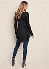 BACK View High-Low Ribbed Casual Top