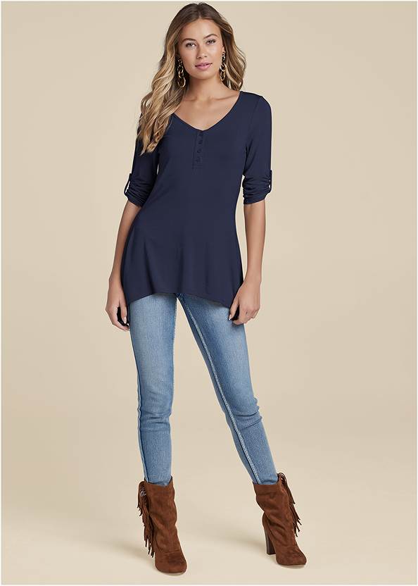 Alternate View Henley High-Low Top