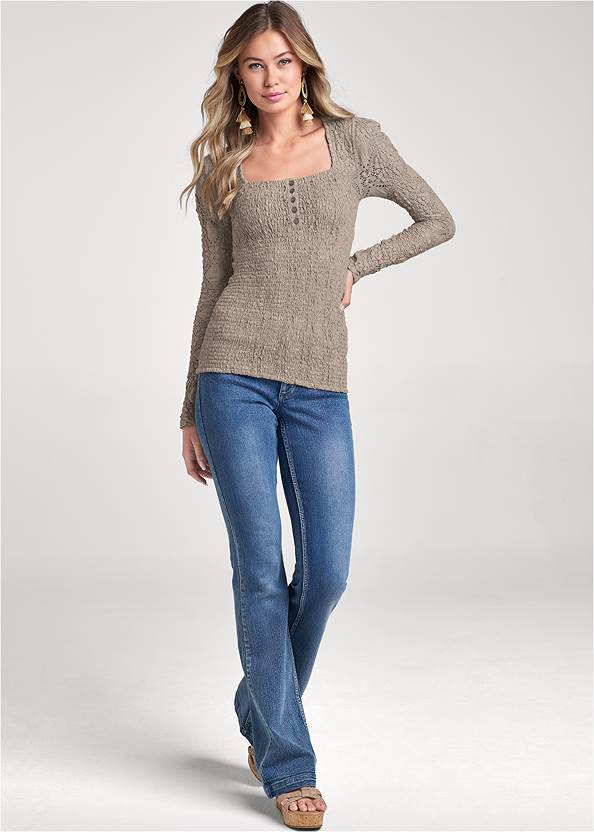 Alternate View Lace Henley Top