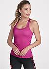 Cropped Front View Mesh Performance Tank Top