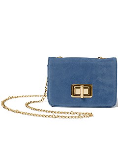 Velvet Crossbody Bag in Blue | VENUS