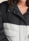 Detail front view Color Block Puffer Jacket