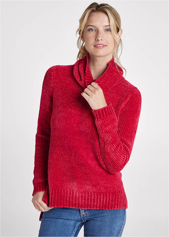 Cropped Front View Turtleneck Sweater