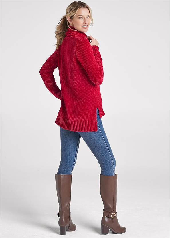 Back View Turtleneck Sweater