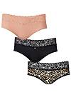 Alternate View Pearl By Venus® Lace Trim Hipster 3 Pack