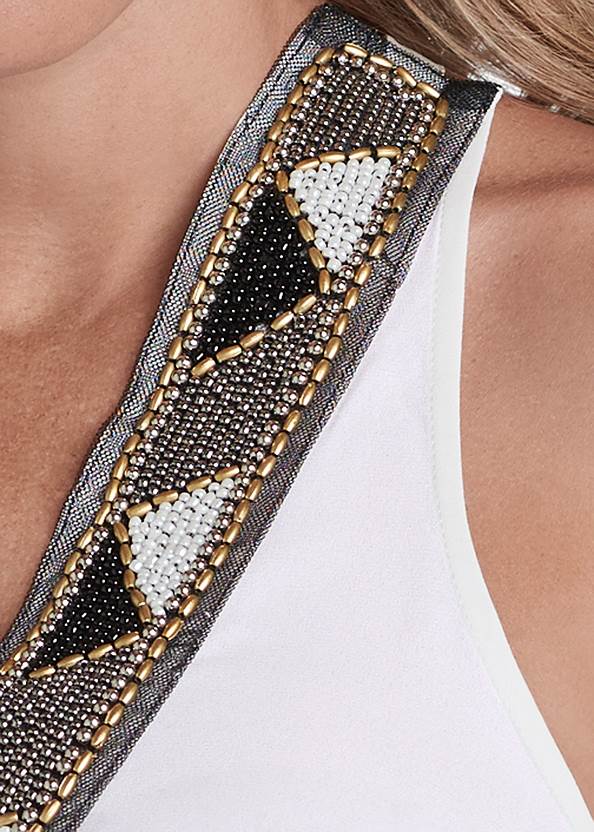 Detail front view Embellished Tank Top