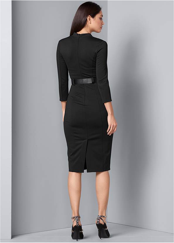 venus belted midi shirt dress