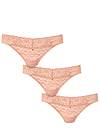 Front View  Pearl By Venus® Allover Lace Thong 3 Pack