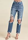 Waist down front view Rigid Ripped Relaxed Fit Jeans