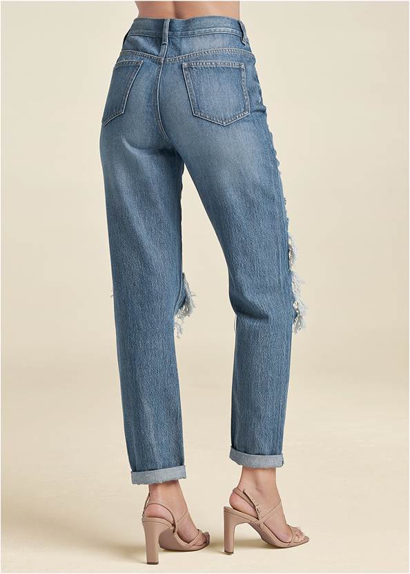 Waist down back view Rigid Ripped Relaxed Fit Jeans