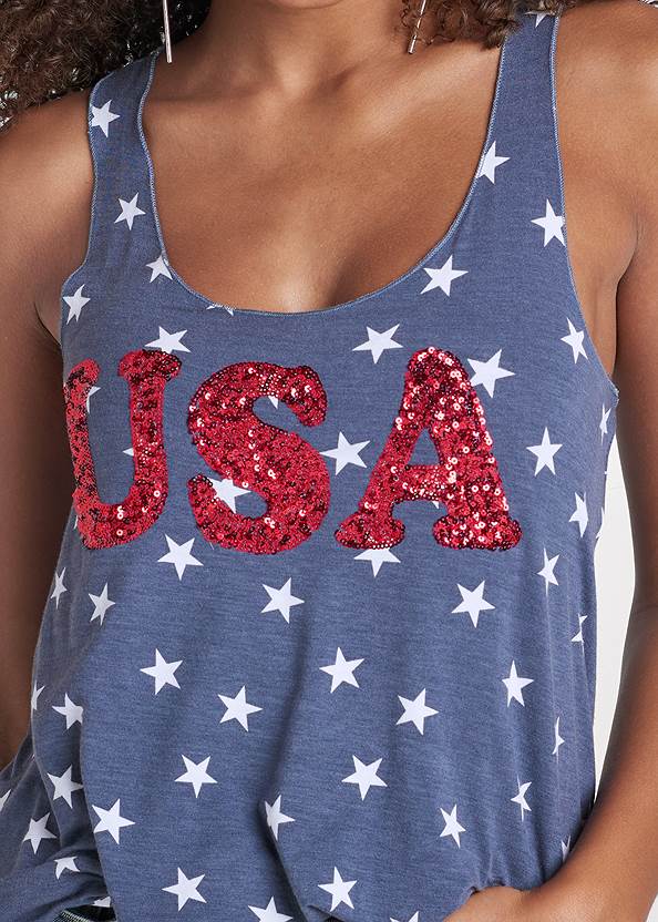 Detail front view Americana Tank Top