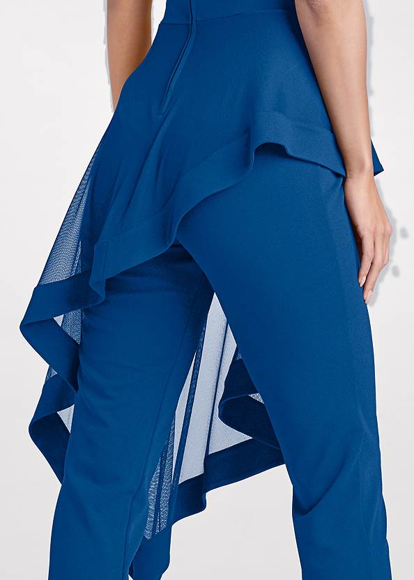 Detail back view Mesh Overlay Jumpsuit
