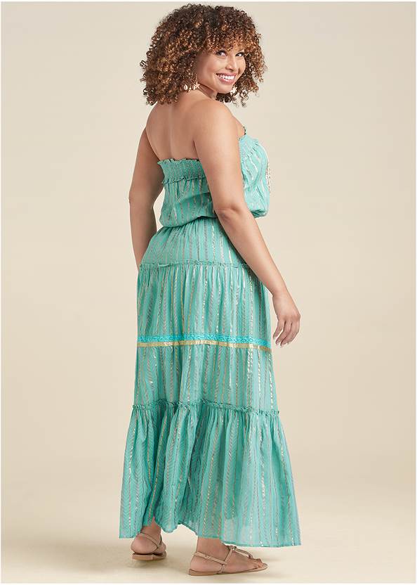 Back View Embroidered Maxi Dress
