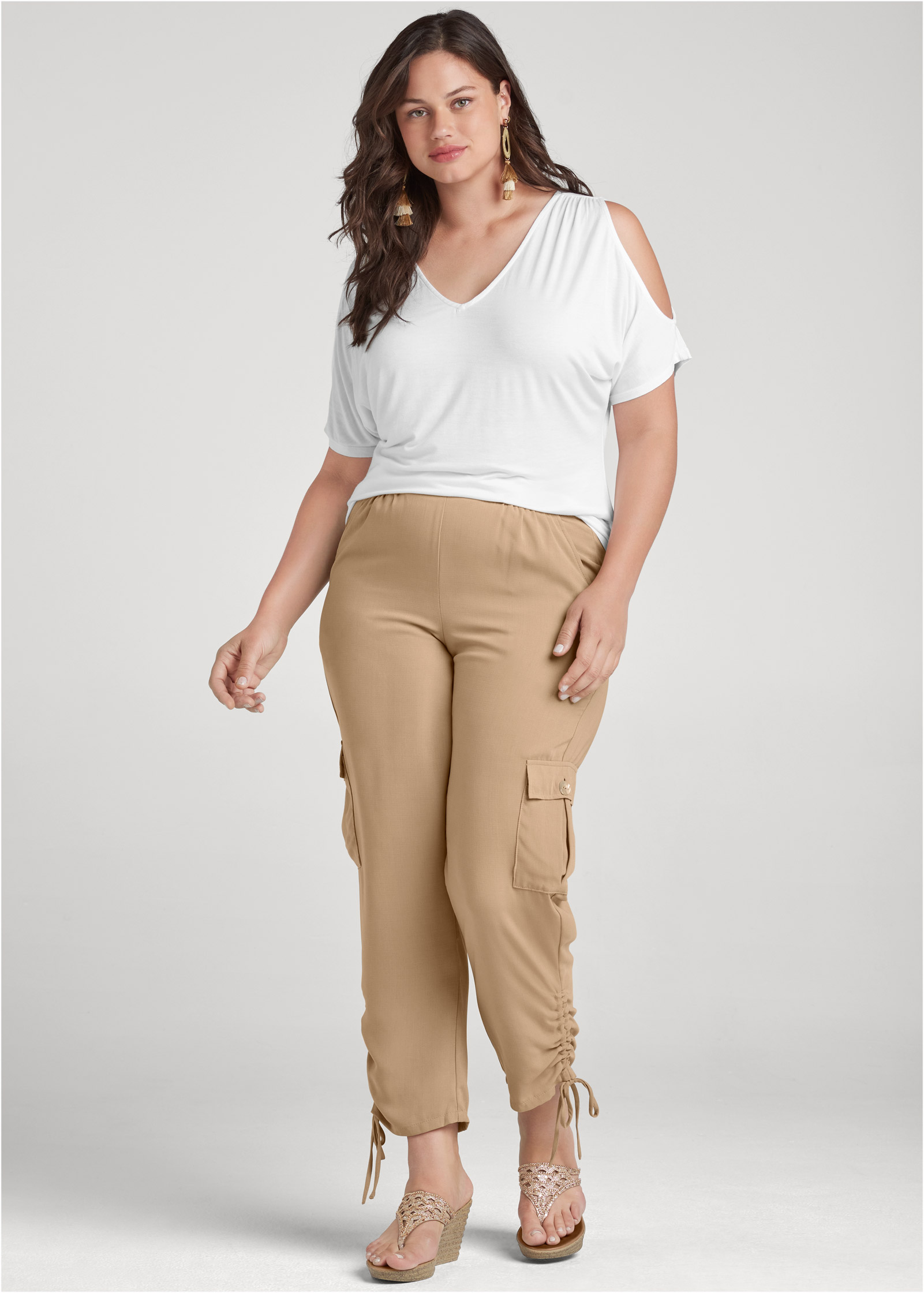 women's plus size lightweight cargo pants