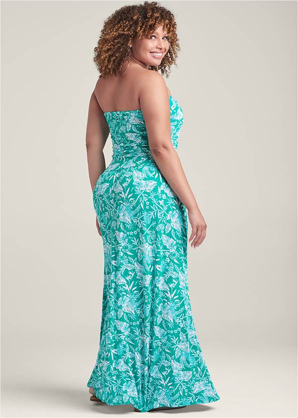 Back View Printed Maxi Dress