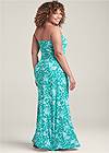 Back View Printed Maxi Dress