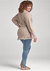 Back View Fringe Detail Cardigan