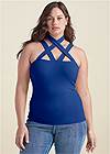 Cropped Front View Strappy Sleeveless Top