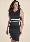 Cropped Front View Color Block Bodycon Dress