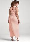 Back View Embellished Ruffle Front Long Dress