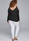 Back View Cold-Shoulder Sweater