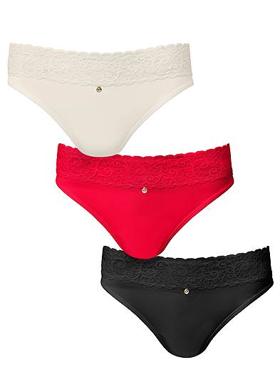 Plus Size Pearl By Venus® Lace Trim Bikini 3 Pack, Any 2 For $30
