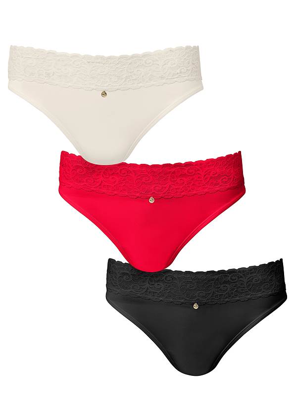 Alternate View Pearl By Venus® Lace Trim Bikini 3 Pack, Any 2 For $30