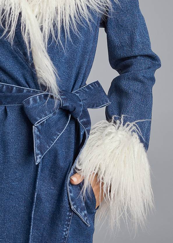 Alternate View Denim And Faux-Fur Trench