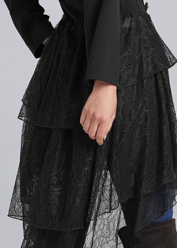 Alternate View High-Low Lace Train Jacket