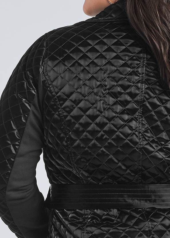 Alternate View Quilted Buckle Detail Coat