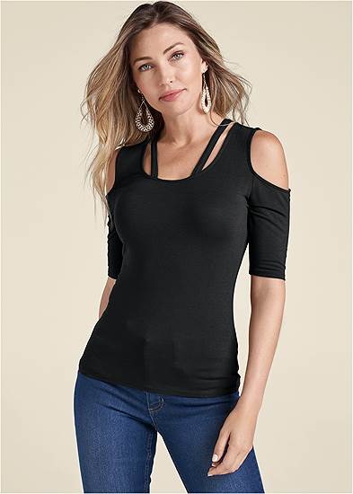 Strappy Cold-Shoulder Top, Any 2 Tops For $39