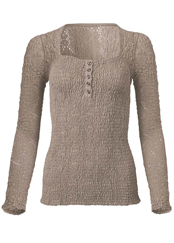 Alternate View Lace Henley Top