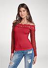 Front View Swiss Dot Lace Top