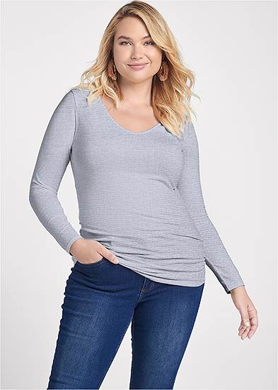 Plus Size Long Sleeve Long And Lean Tee