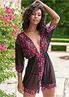 Front View  Floral Sheer Robe