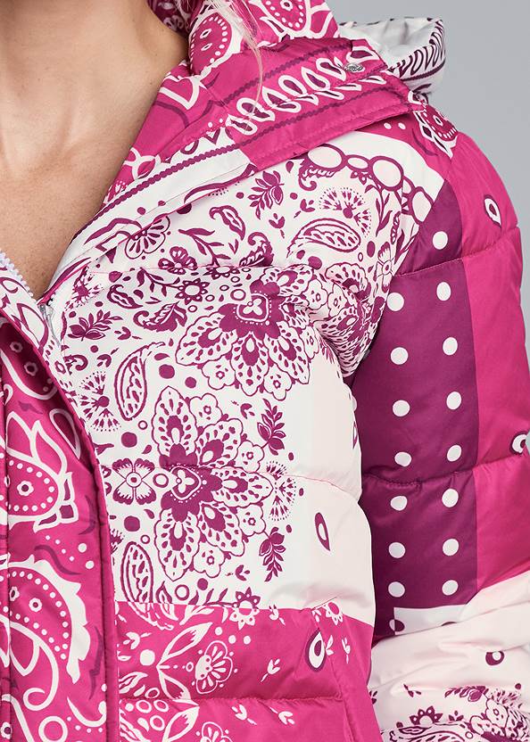 Alternate View Paisley Print Puffer Jacket