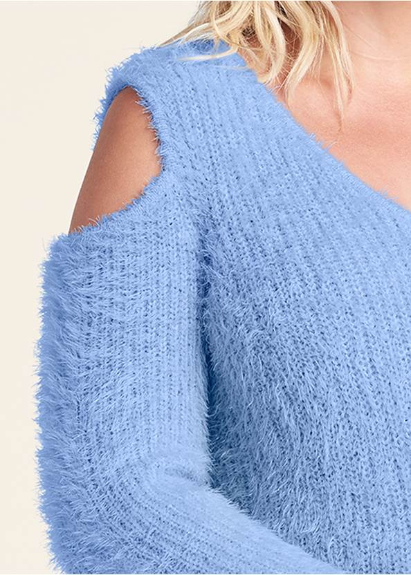 Alternate View Cutout Eyelash Sweater