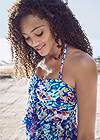 Full front view Flowing Bandeau Tankini Top