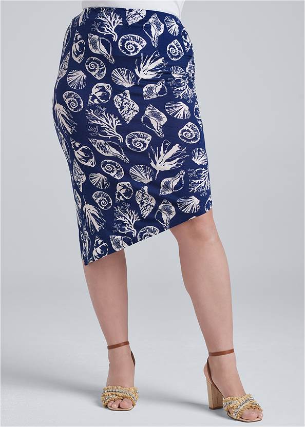 Cropped Front View Easy Midi Skirt