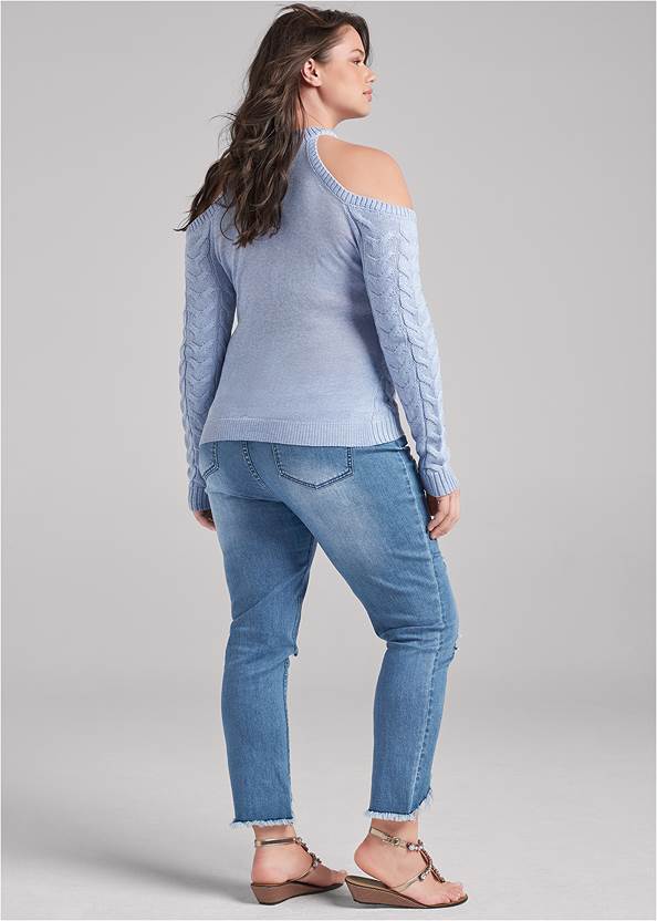 Back View Halter Ribbed Sweater