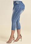 Alternate View Elastic Waistband Jean Capris