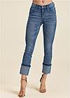 Front view Cropped Cuff Jeans