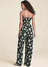 Back View Floral Strapless Jumpsuit